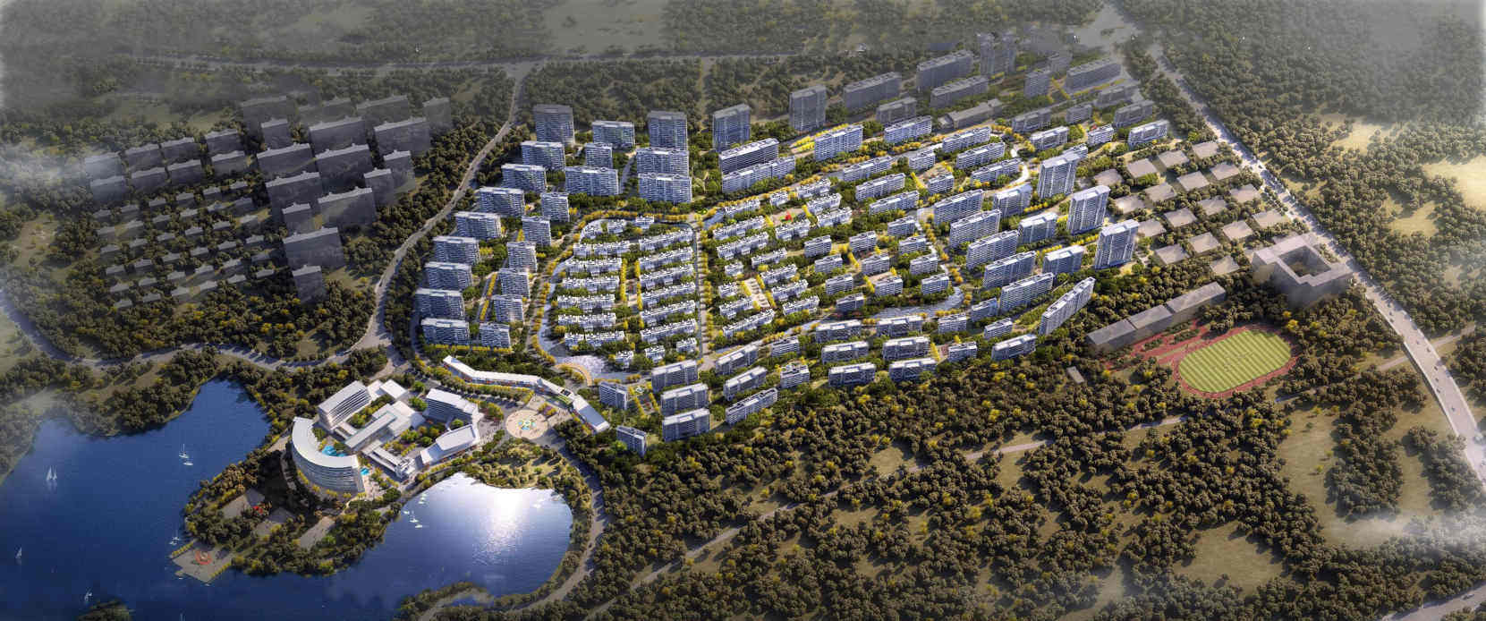 儋州鸿基湖畔新城项目鸟瞰图